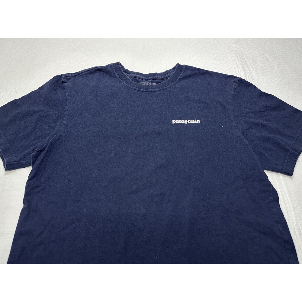 Men's Patagonia Fitz Roy Short Sleeve Shirt Size Small Navy Blue #38905 - Picture 2 of 12
